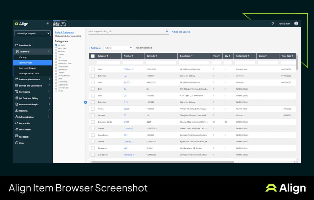 Align Item Browser Screenshot